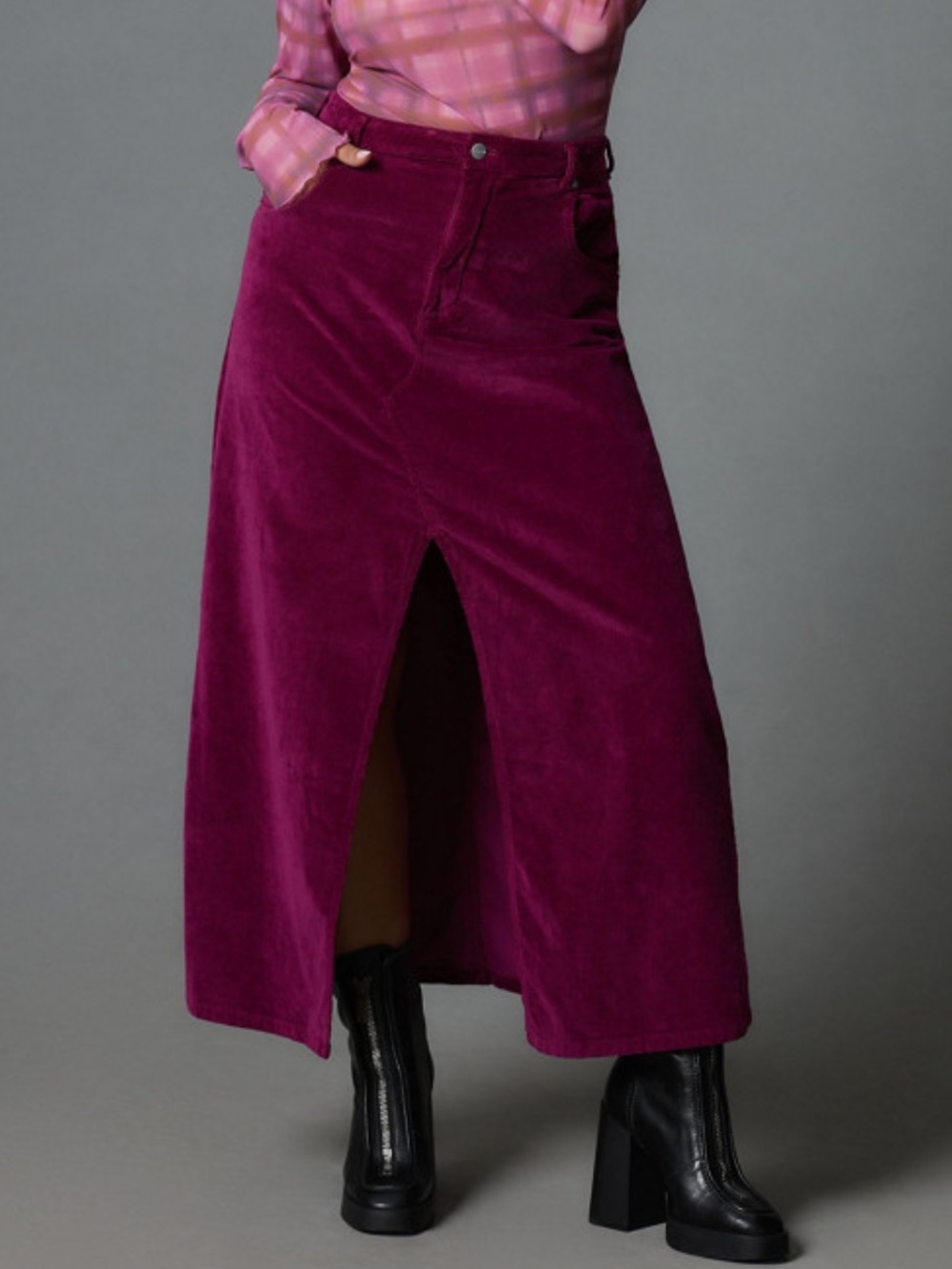 Anthropologie Pilcro The Madi Front-Slit Corduroy Skirt | Size 0 NWT
